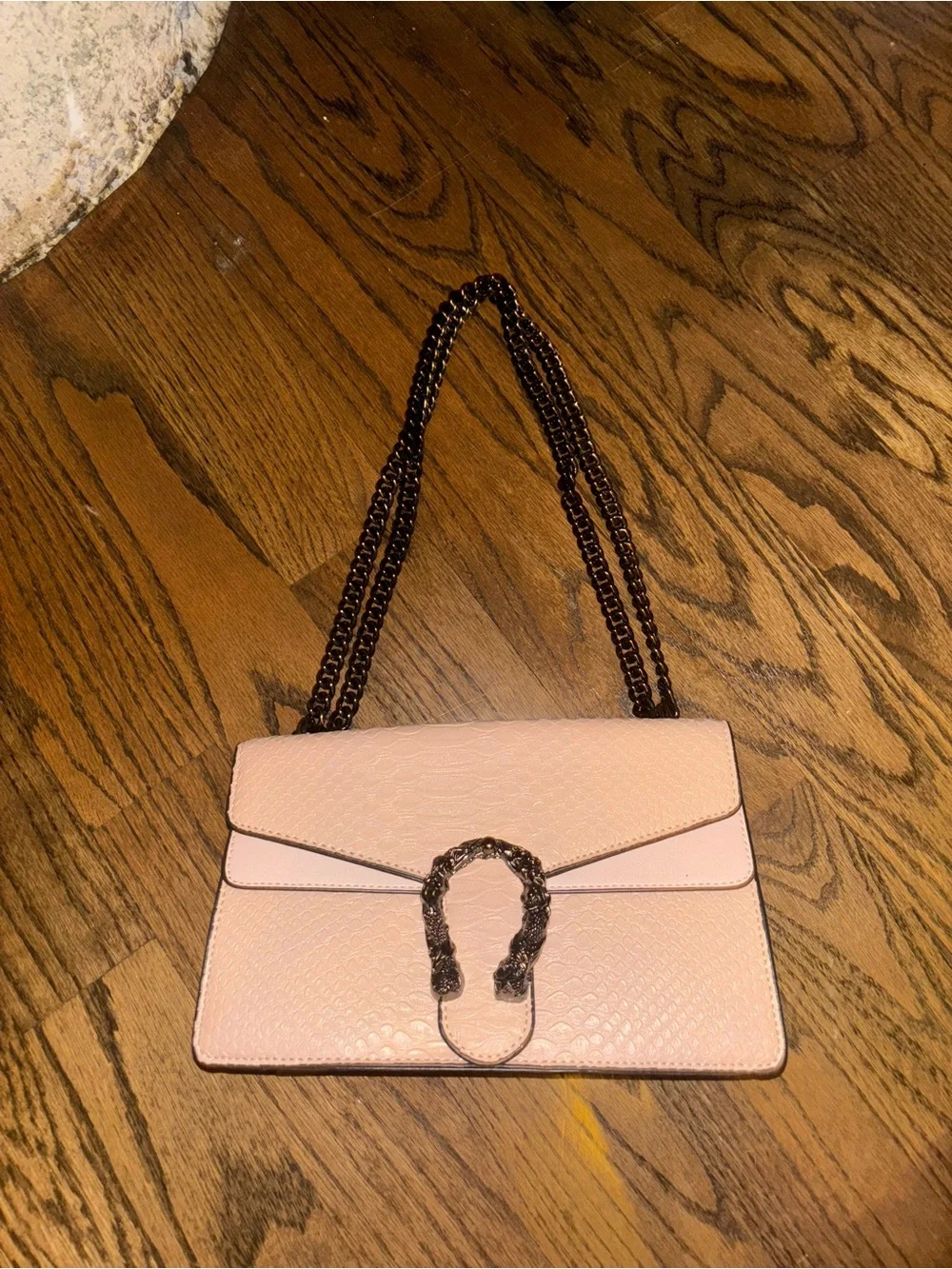 Crossbody Shoulder Bag for Women Luxury Snake-Print Chain Strap Satchel Purse